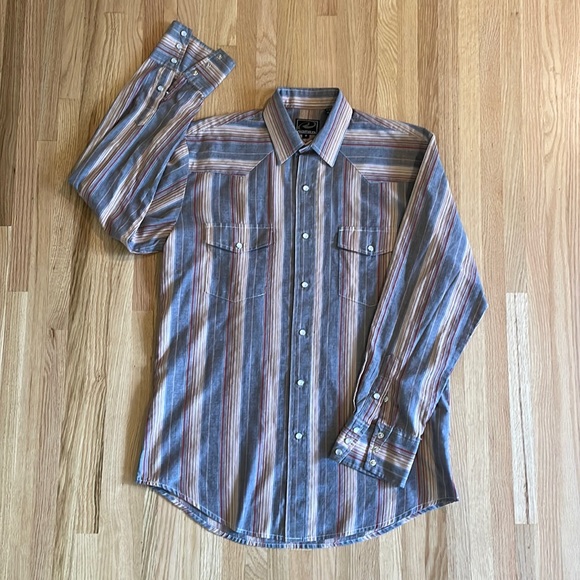 Roper Other - Roper Retro Western Mens Pearl Snap Button Up Shirt